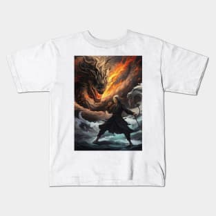 Dark Fantasy Dragon Fire Anime Kids T-Shirt